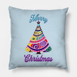 Merry Christmas Abstract Tree design Pillow