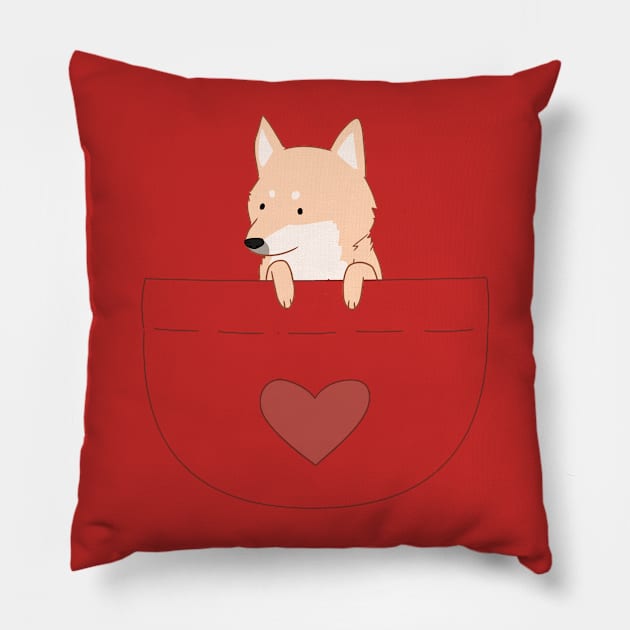 Pocket Shiba Pillow by mikazure