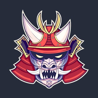 Ghost Samurai Oni Helmet T-Shirt
