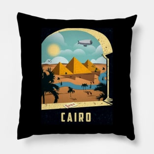 Vintage Travel Poster - Cairo Egypt Pillow