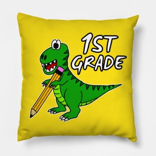 1st Grade Dinosaur T-Rex Back To School 2022 Pillow