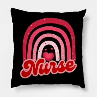 Nurse Valentine Rainbow Cute Valentines Day Pillow