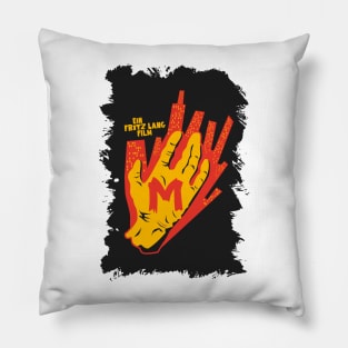 Fritz Lang's Masterpiece: 'M' Tribute Tee - Noir Elegance Pillow