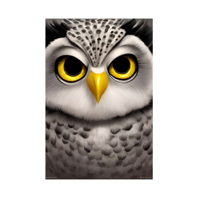 Owl emoji cute fluffy big eyed bird by ShopSunday