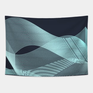 Geometric blue modern lineart minimal Tapestry