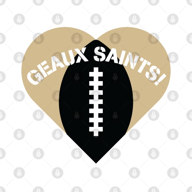 Heart Shaped New Orleans Saints by Rad Love