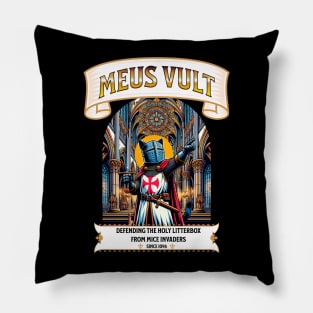 Meus Vult - Crusader Cat Pillow