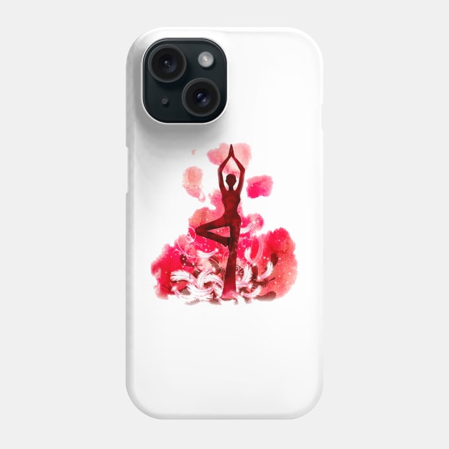 Yoga red Phone Case by Munayki