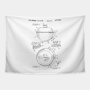 Weber Kettle Grill Patent Drawing Poster Tapestry