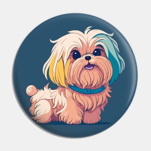 Maltese Dog Portrait Pin