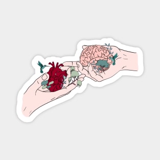 Anatomy heart and brain design Magnet