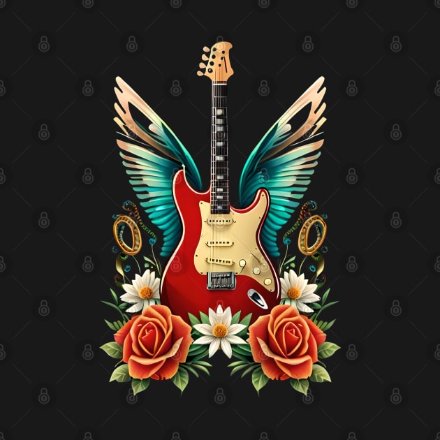 Electric guitar with wings 5 by Dandeliontattoo