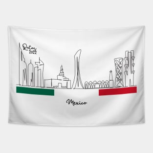 Doha Skyline - Qatar 2022 - Mexico Tapestry