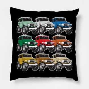 A Rainbow of Awesomeness (Stacked FJ40s) Pillow