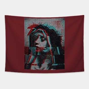 Vaporwave Weeping Mary Tapestry