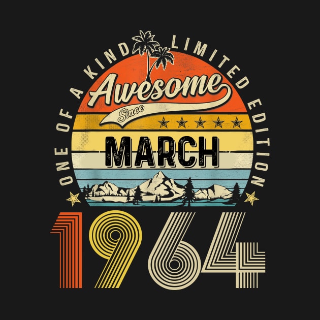 Awesome Since March 1964 Vintage 59th Birthday by Mhoon 