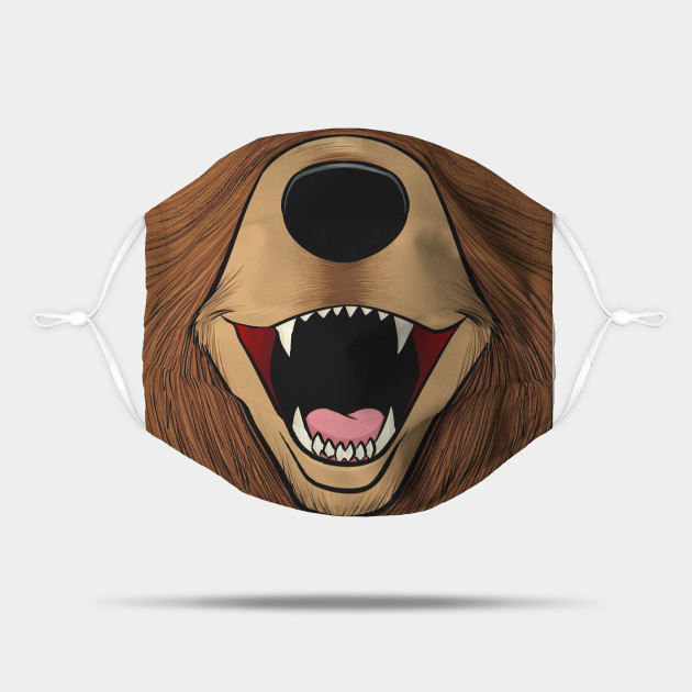Smiley Brown Bear - Bear - Mask | TeePublic