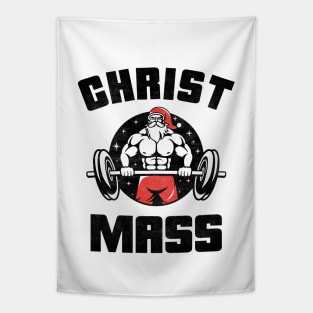 Bodybuilding Christmas Christ Mass Gym Addict Tapestry