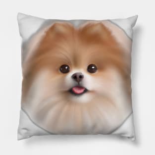 Cute Pomeranian Drawing Pillow