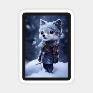 Adorable snow fox adventurer Magnet