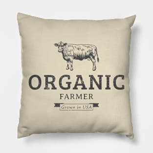 Organic Farmer Cow Pillow