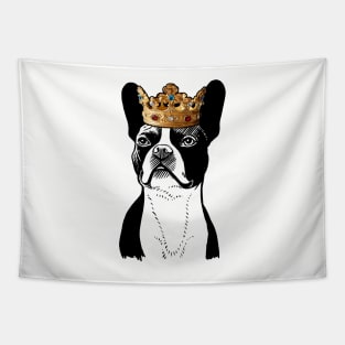 Boston Terrier Dog King Queen Wearing Crown Tapestry