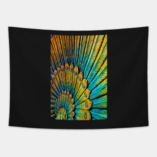 Full frame peacock feather wreath, Hinduist art. V Tapestry