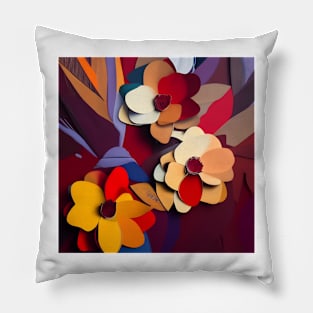 Colorful Floral Collage Pillow