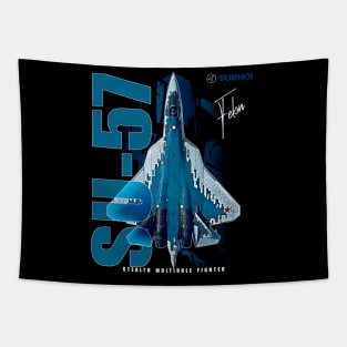 Sukhoi Su-57 Stealth Multirole Fighter Aircraft Tapestry