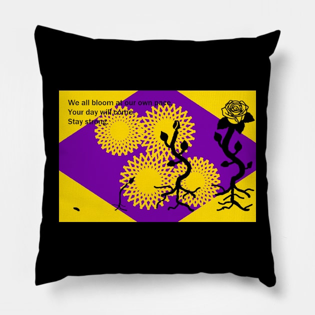 Time to Bloom (Intersex) Pillow by CrescentfangCreations