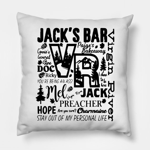 Virgin River Jack's Bar Vintage Pillow by ArchmalDesign