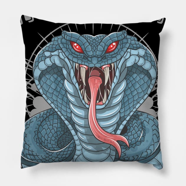 HISS OFF King Cobra PISS OFF Venomous Snake Art Pillow by Print Cartel