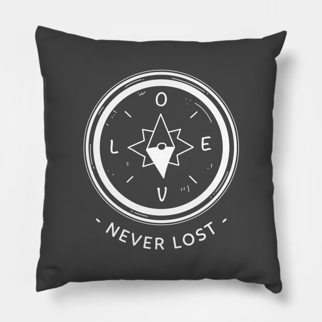 LOVE NEVER LOST. Love Travel Pillow by Ale