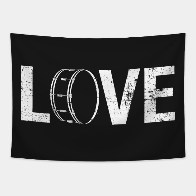 Love Drums L-O-V-E Drummer Tapestry by ClothedCircuit