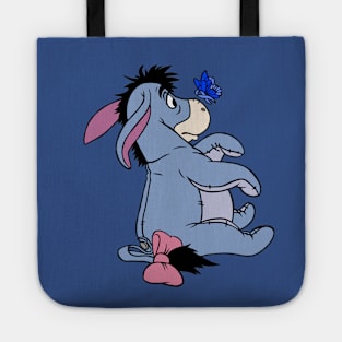 Donkey with Awareness Ribbon Butterfly (Blue) Tote