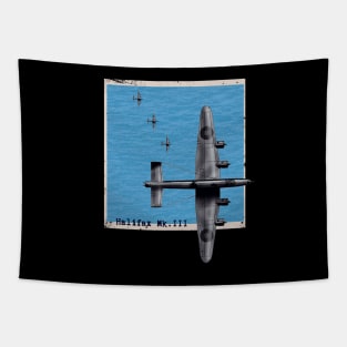 Halifax Mk.III WW2 bomber airplane over the sea Tapestry