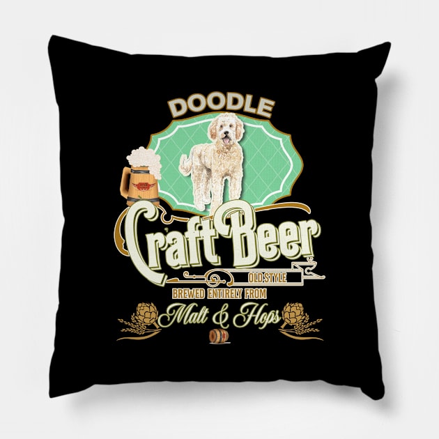 Golden Doodle Gifts - Beer Dog lover Pillow by StudioElla