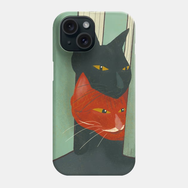 Curious cats Phone Case by Mimie20