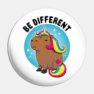 Be different Capybara Unicorn Pin