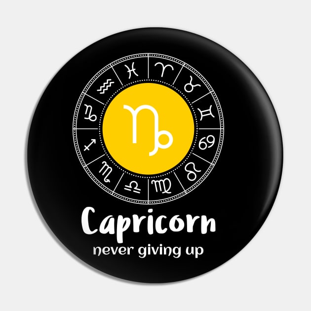 Capricorn Never Giving Up Pin by Science Puns