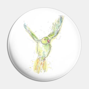 Green Parakeet Pin