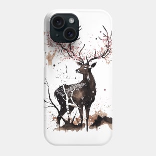 Graceful Nara Deer Amidst Sakura Blossoms Phone Case