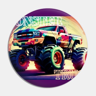 Rainbow monster truck Pin