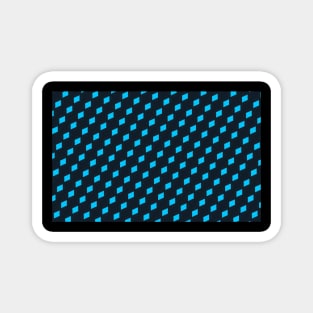 Turquoise and Black Checkered Pattern Magnet