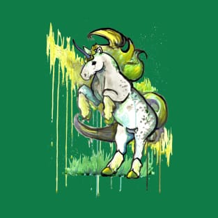 The Spattercorn - Paint Spatter Unicorn Art T-Shirt