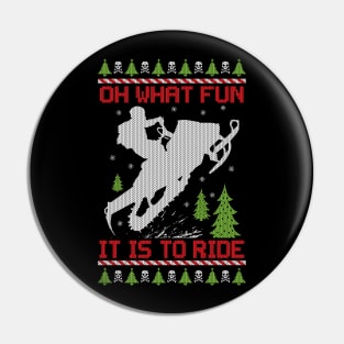 Fun Christmas Snowmobiler Pin