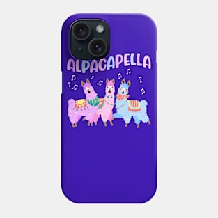 Alpacapella llama cute all together singing no music alpaca Phone Case