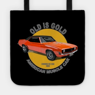 Camaro SS 396 American Muscle Car 60s 70s Old is Gold Tote