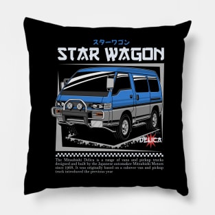 Jdm blue delica advanture Pillow