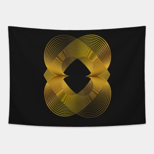 Gold Geometric  linear modern Tapestry